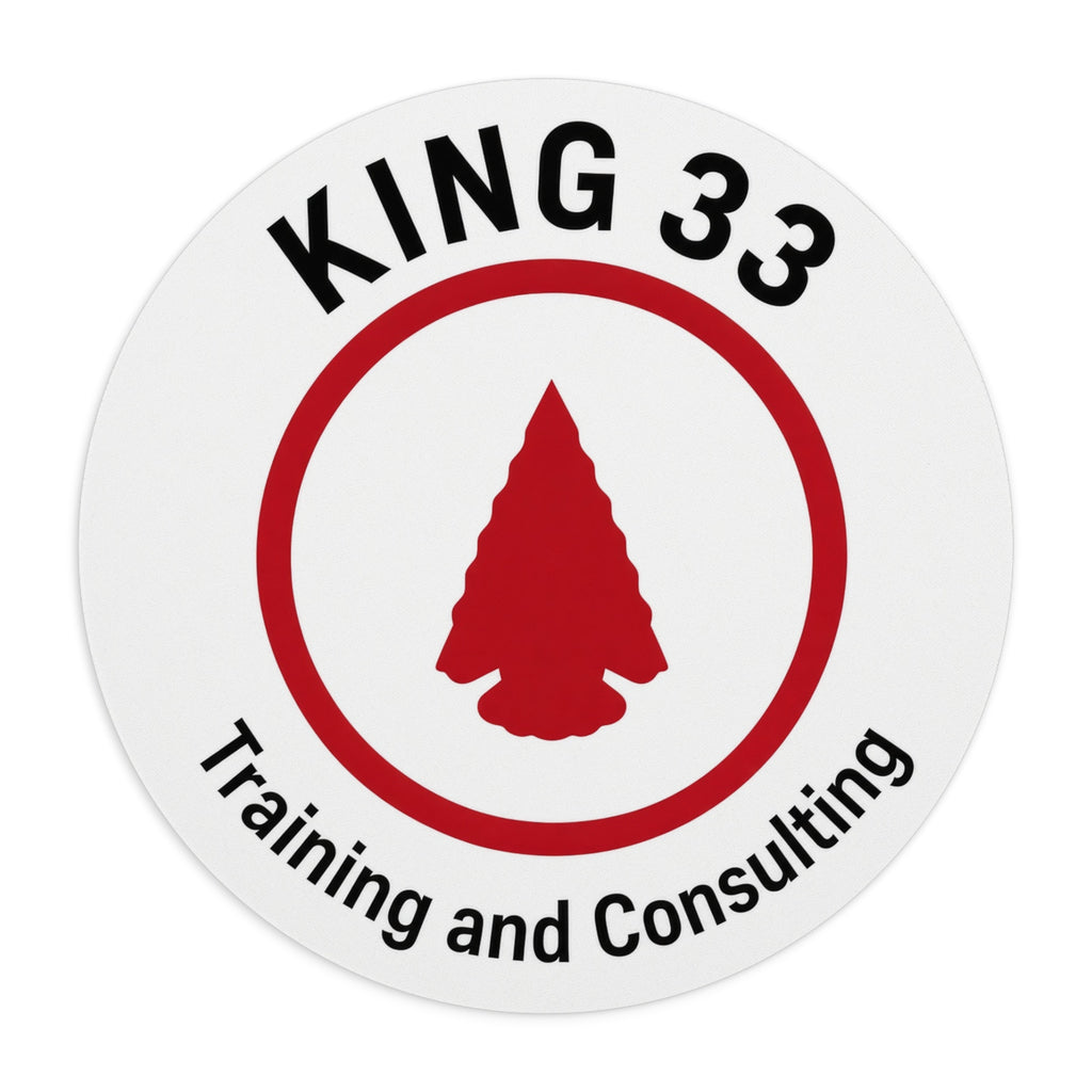 King 33 Training and Consulting Round Mouse Pad — Arrowhead Logo Desk Mat