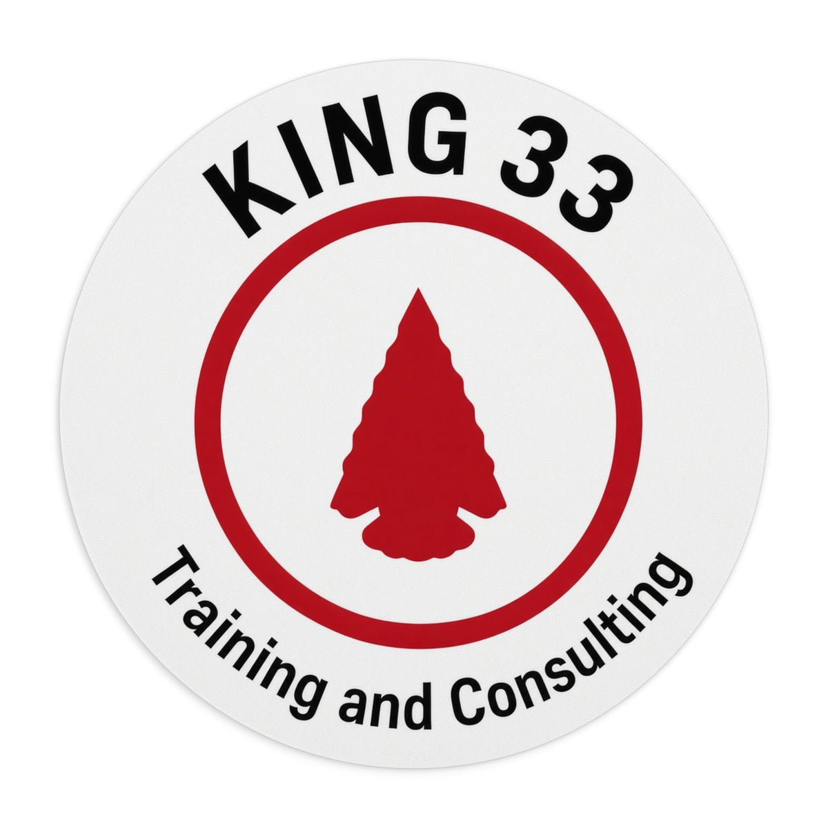 King 33 Training and Consulting Round Mouse Pad — Arrowhead Logo Desk Mat