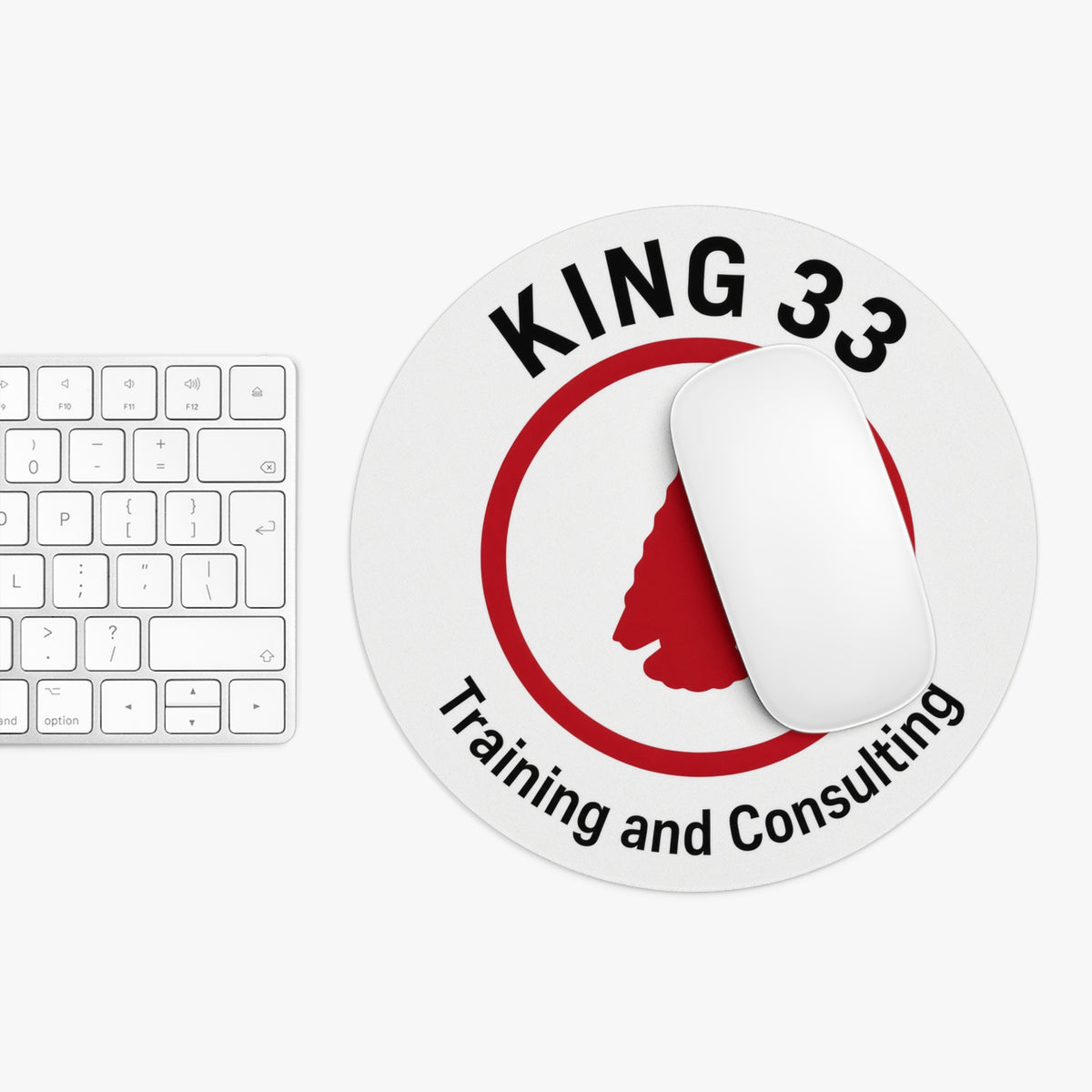 King 33 Training and Consulting Round Mouse Pad — Arrowhead Logo Desk Mat