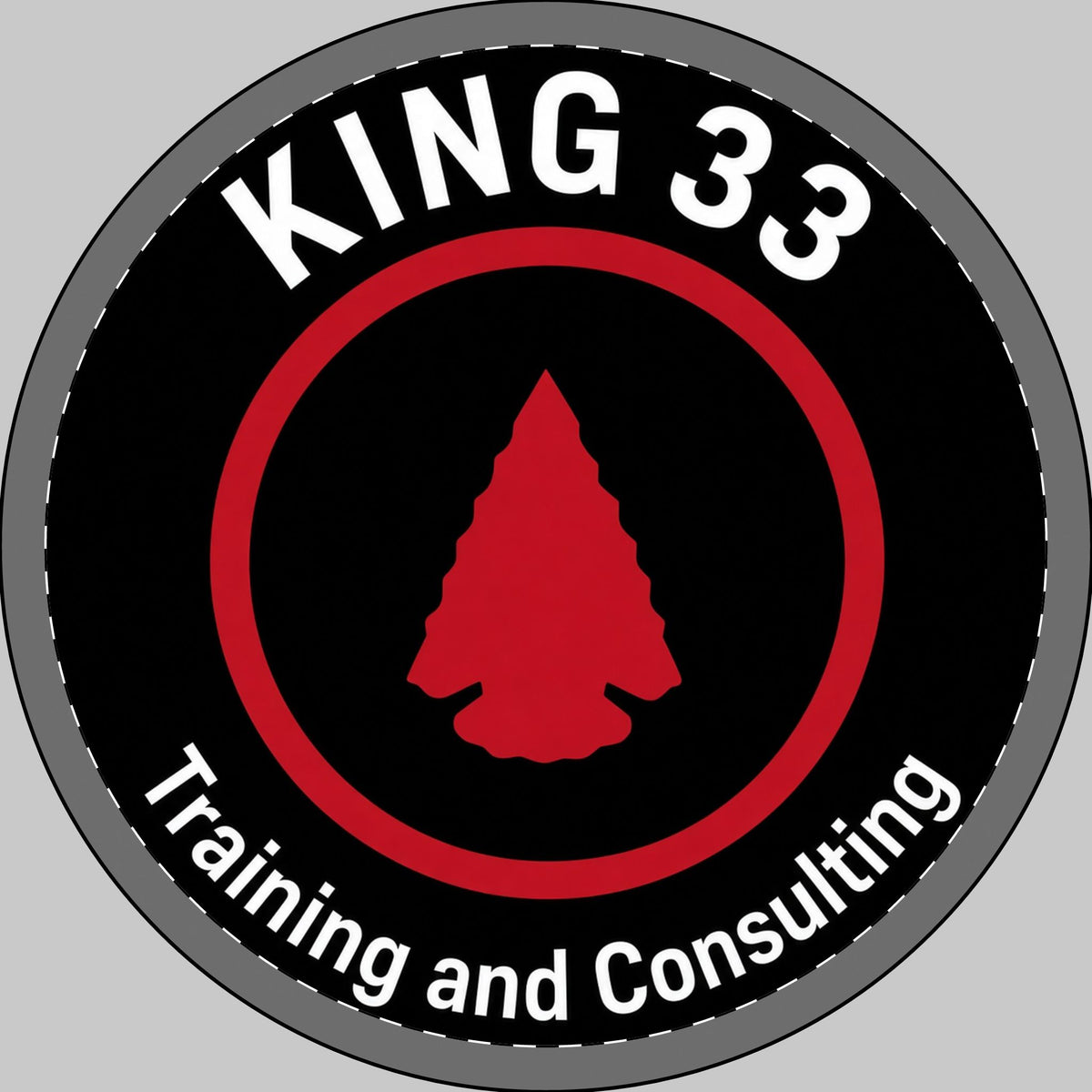 Round Car Magnet — "KING 33 Training and Consulting" Logo Magnet